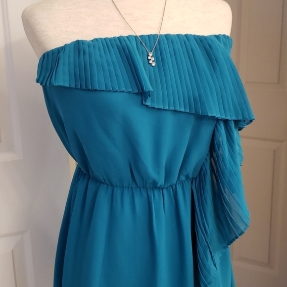Bcbgeneration teal ruffle strapless dress NWT - Picture 3 of 12